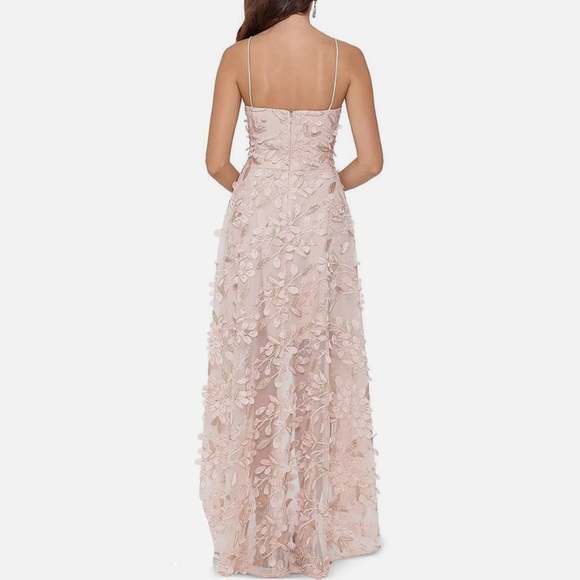 Floral-Appliqués High-Low Gown - Picture 2 of 12